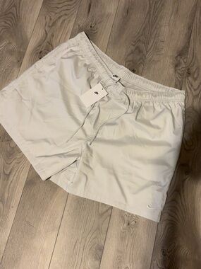 Nike White Drawstring Athletic Shorts